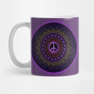 PURPLE Peace Sign Kaliedoscope Mug